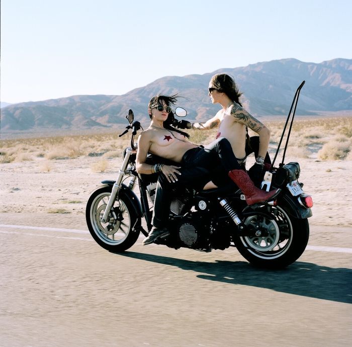 Girls on a motorcycle in Qinhuangdao