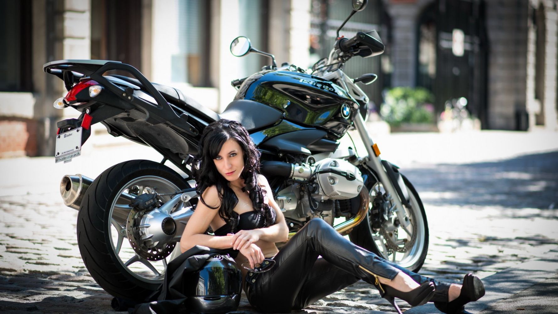 European women on bikes in Qinhuangdao