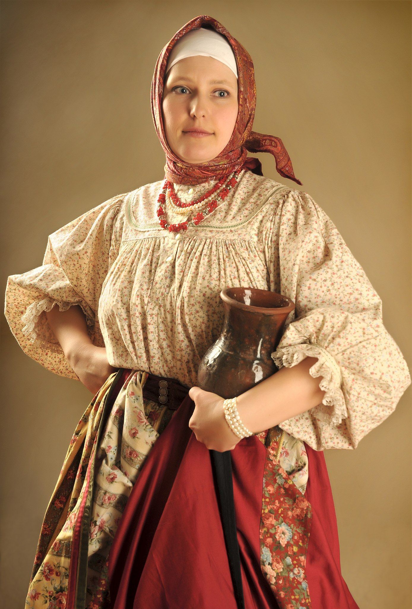 Girls in Slavic costumes in Qinhuangdao